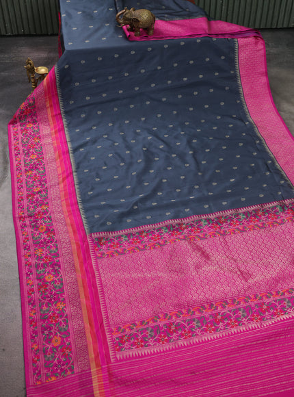 Grey Banarasi Silk Saree