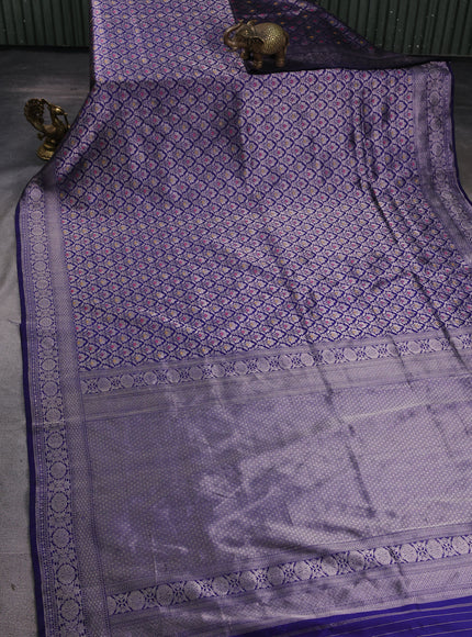Dark Blue Banarasi Fekwa Silk Saree