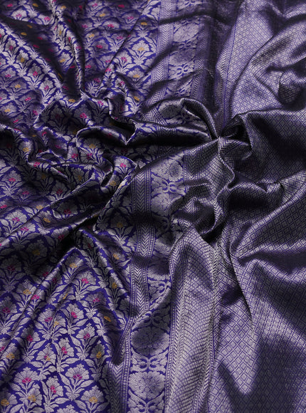 Dark Blue Banarasi Fekwa Silk Saree