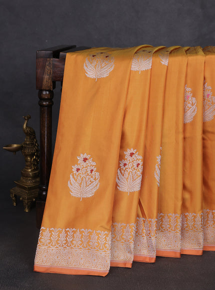 Mustard - Orange Banarasi Fekwa Silk Saree