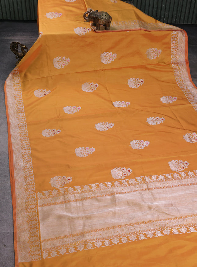 Mustard - Orange Banarasi Silk Saree