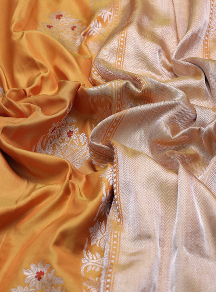 Mustard - Orange Banarasi Fekwa Silk Saree