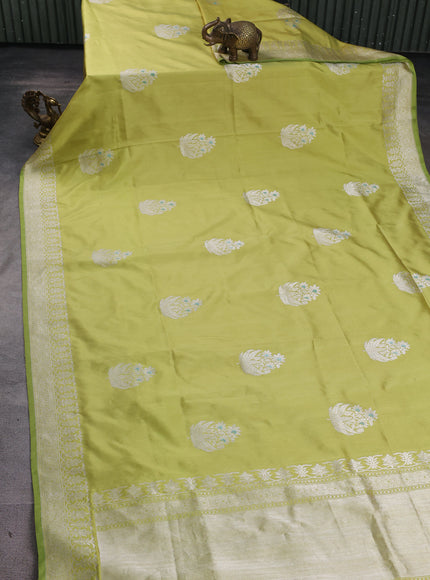 Lime Green Banarasi Fekwa Silk Saree