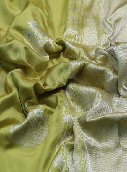 Lime Green Banarasi Fekwa Silk Saree