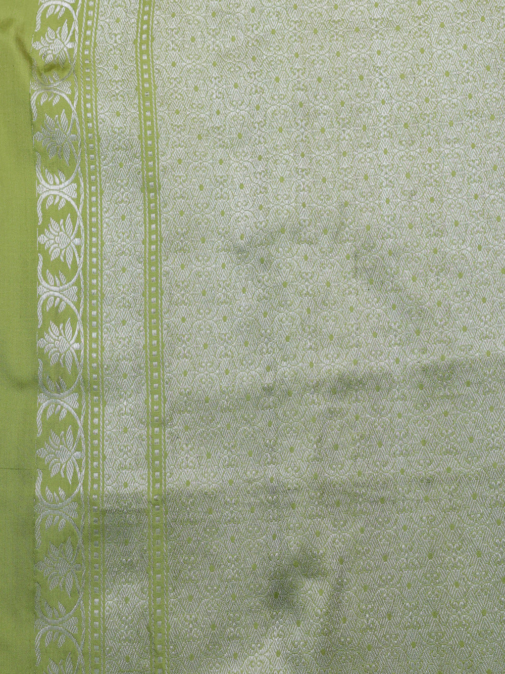 Lime Green Banarasi Silk Saree