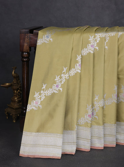 Sandal Banarasi Fekwa Silk Saree