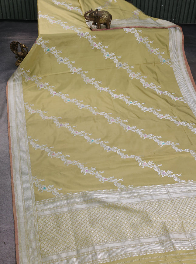 Sandal Banarasi Silk Saree