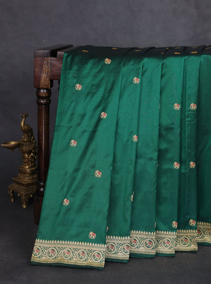 Battle Green Banarasi Fekwa Silk Saree