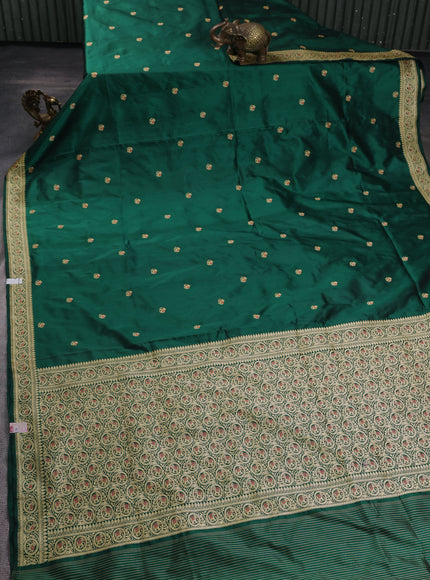 Battle Green Banarasi Fekwa Silk Saree