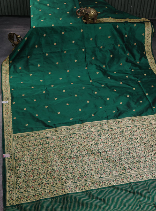 Battle Green Banarasi Silk Saree