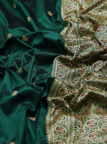 Battle Green Banarasi Fekwa Silk Saree