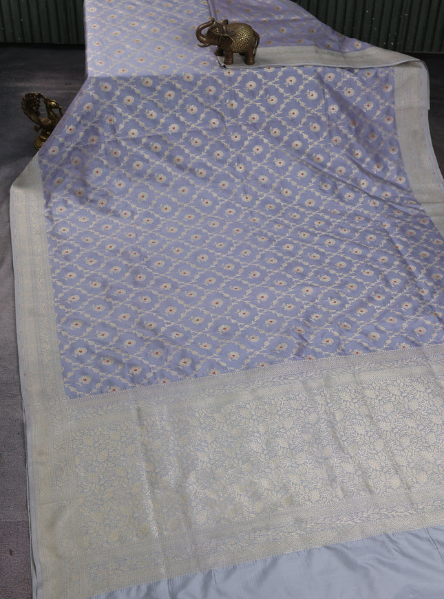 Grey Banarasi Silk Saree