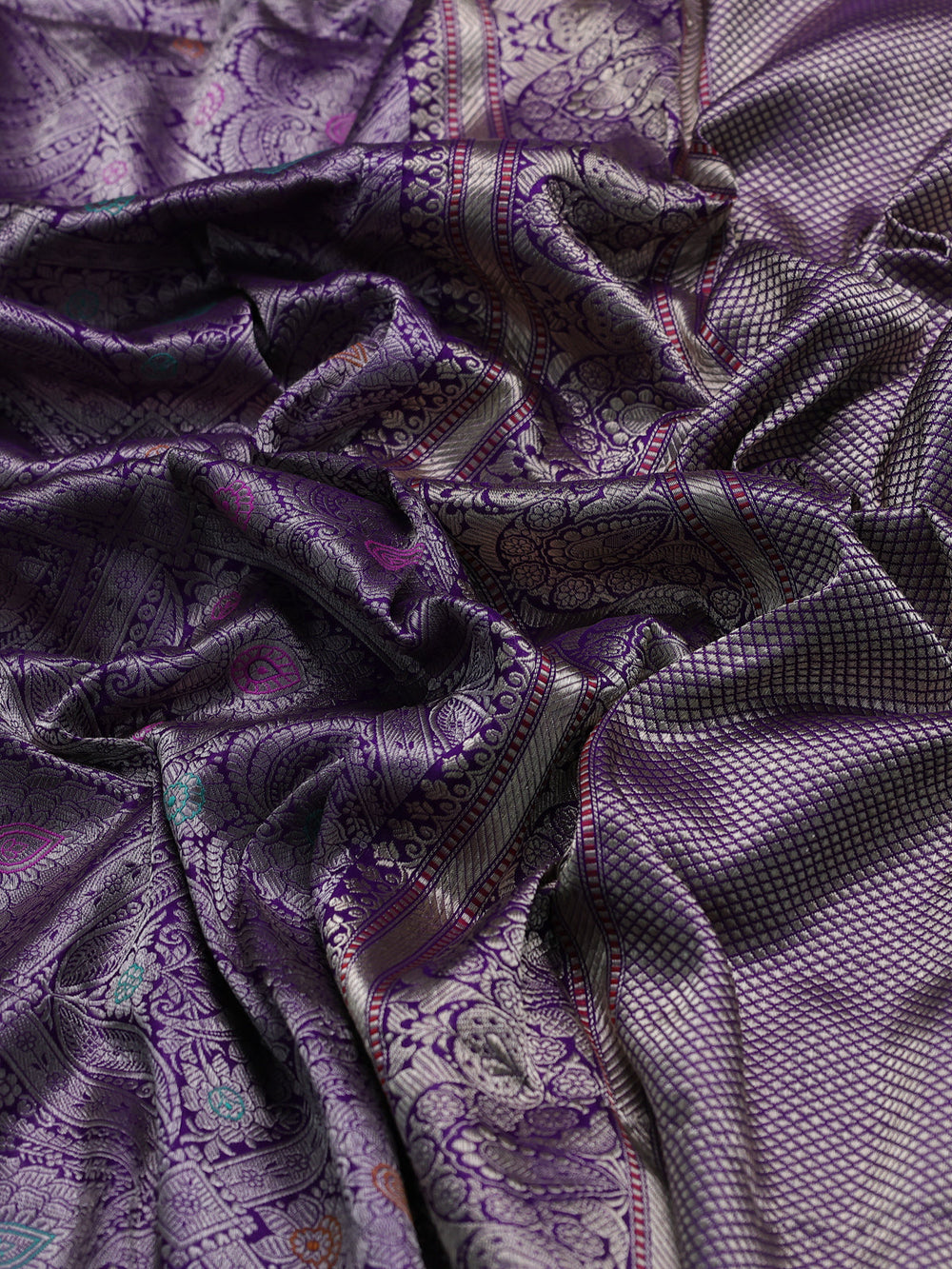 Purple Banarasi Silk Saree