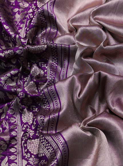 Violet Banarasi Fekwa Silk Saree