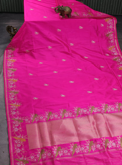 Rani Pink Banarasi Fekwa Silk Saree