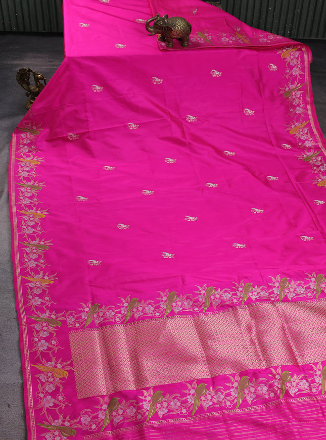 Rani Pink Banarasi Fekwa Silk Saree