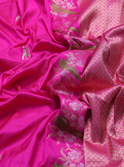 Rani Pink Banarasi Fekwa Silk Saree