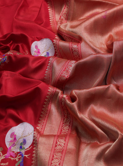 Red Banarasi Fekwa Silk Saree