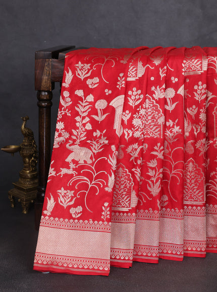 Red Banarasi Fekwa Silk Saree