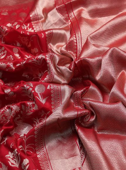 Red Banarasi Fekwa Silk Saree