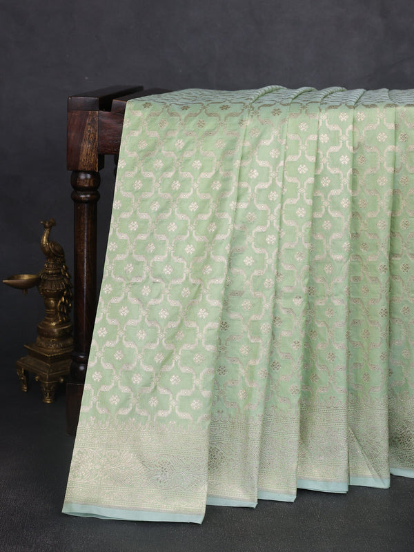 Pista Green Banarasi Silk Saree