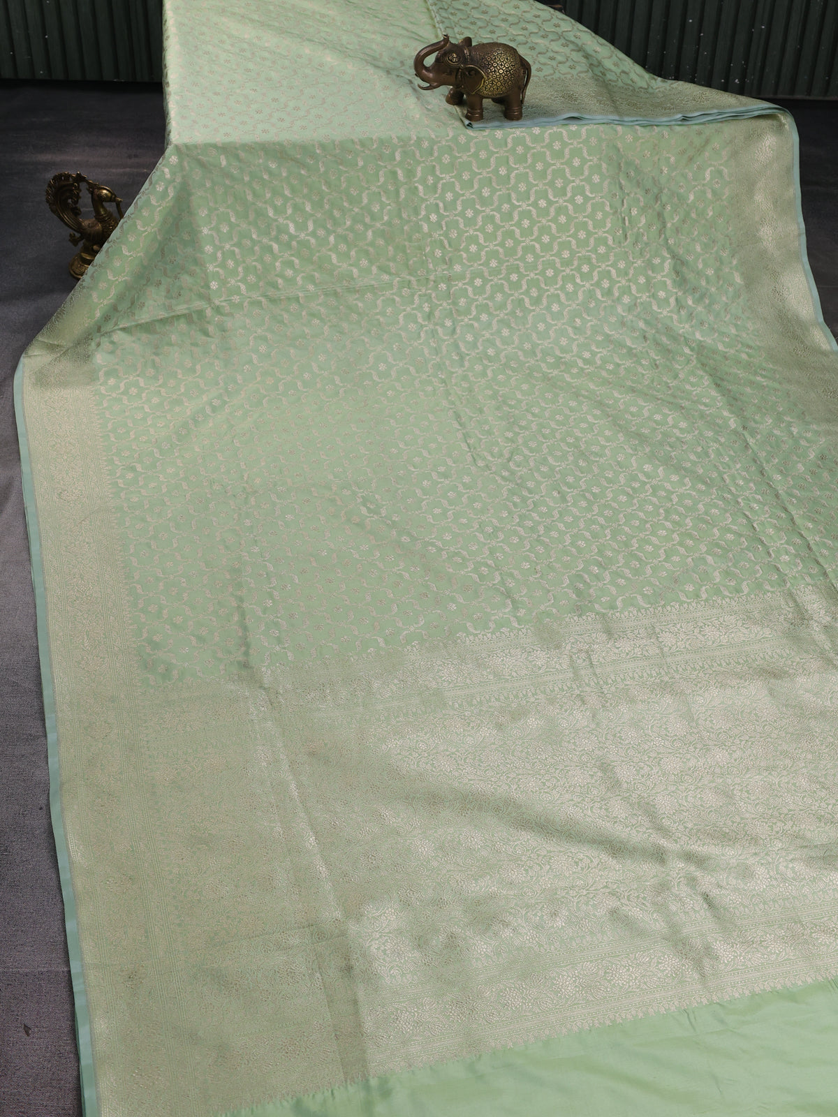 Pista Green Banarasi Silk Saree