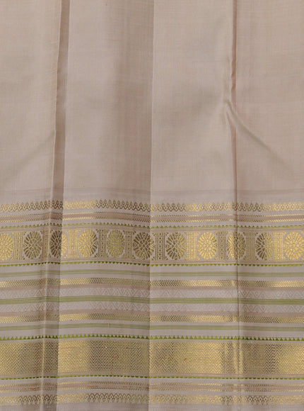 Pinkish Orange-Beige Pure Kanchipuram Silk Saree
