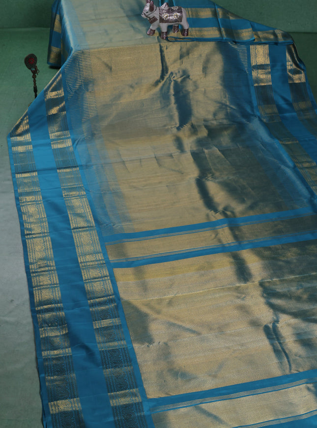 Teal Pure Kanchipuram Silk Saree