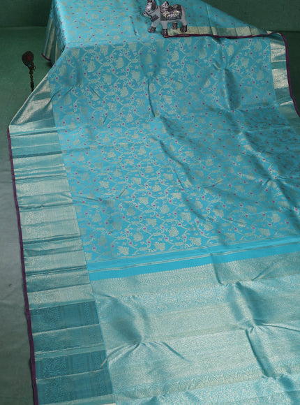 Light Blue Pure Kanchipuram Silk Saree