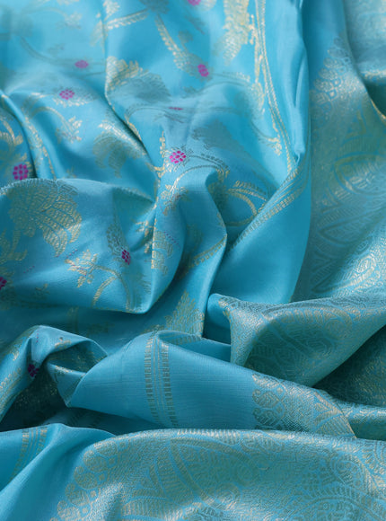 Light Blue Pure Kanchipuram Silk Saree