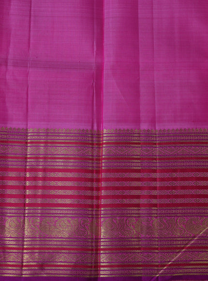 Yellow-Purple Pure Kanchipuram Silk Saree
