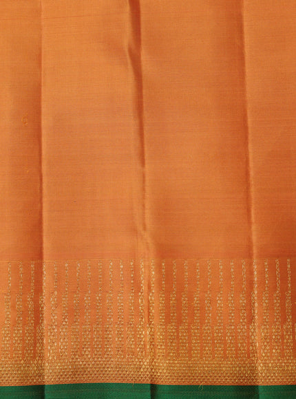 Orange-Green Pure Kanchipuram Silk Saree