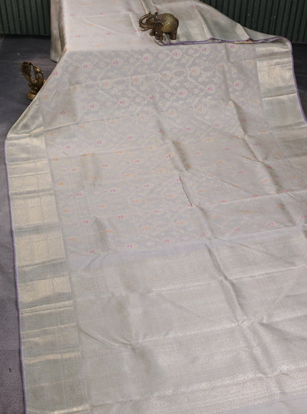 Light Grey Pure Kanchipuram Silk Saree