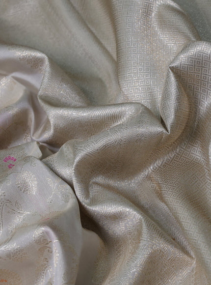 Light Grey Pure Kanchipuram Silk Saree