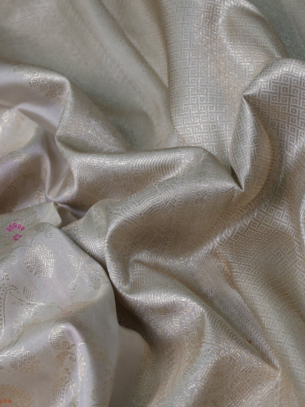 Light Grey Pure Kanchipuram Silk Saree