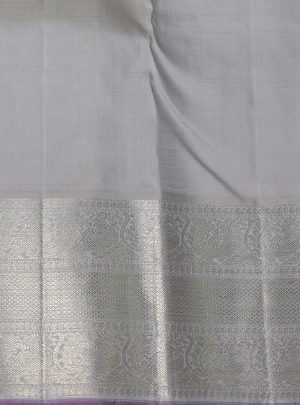Light Grey Pure Kanchipuram Silk Saree