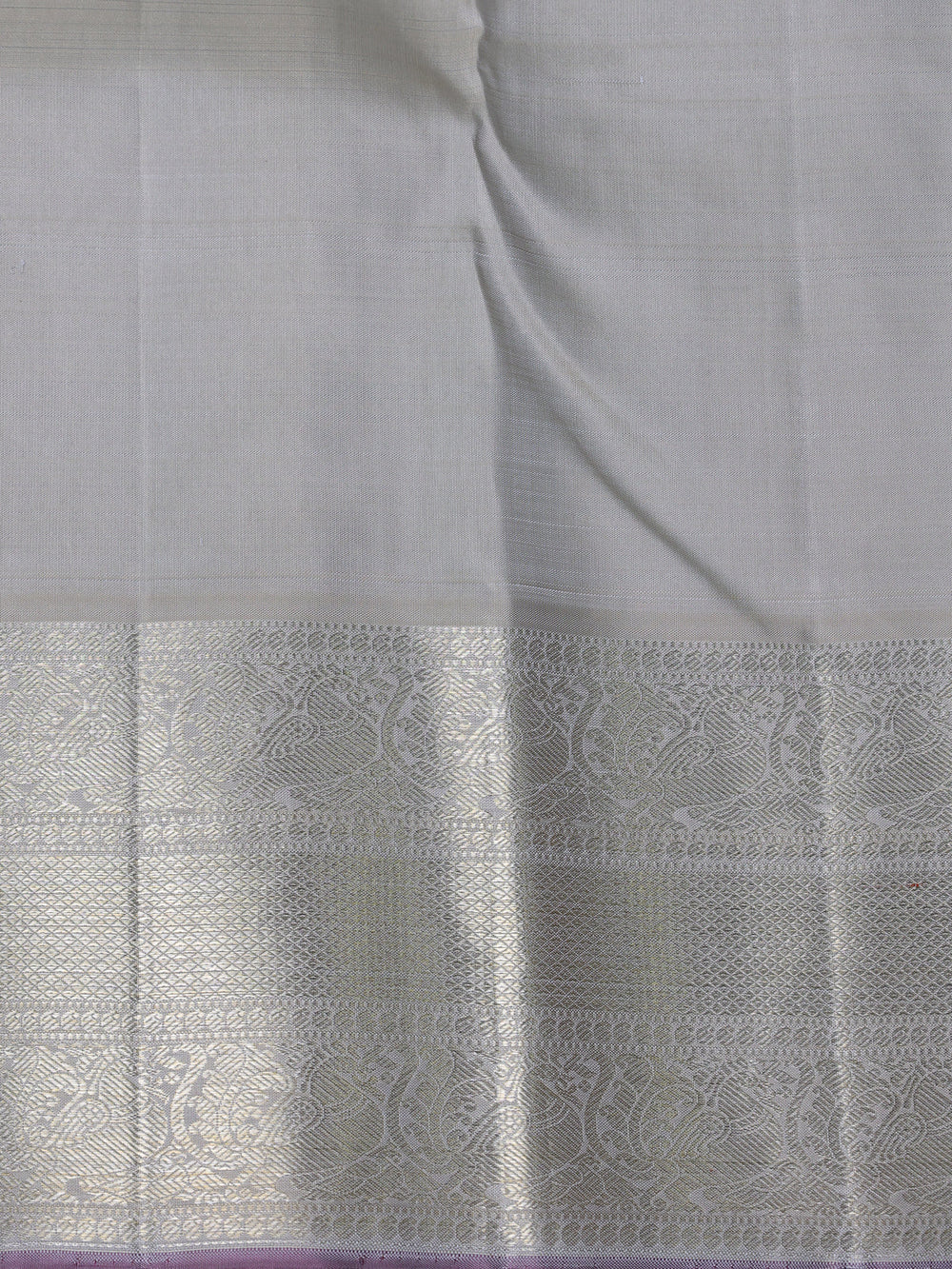 Light Grey Pure Kanchipuram Silk Saree