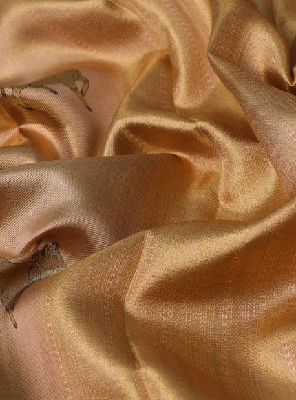 Peach Pure Kanchipuram Silk Saree