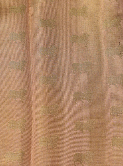 Peach Pure Kanchipuram Silk Saree