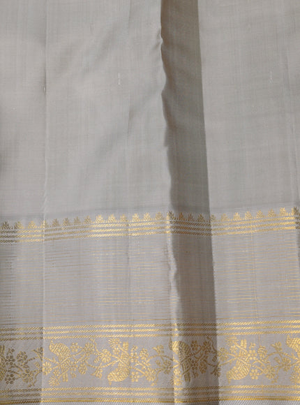 Orange-Grey Pure Kanchipuram Silk Saree