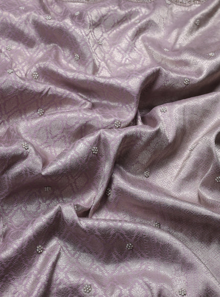Levender Silk Designer Saree With Embroidery Readymade Blouse