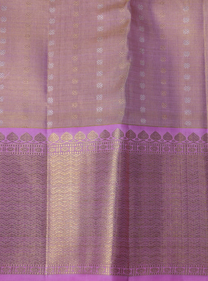 Gold-Lilac Pure Tissue Kanchipuram Silk Saree