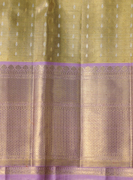 Gold-Levender Pure Tissue Kanchipuram Silk Saree