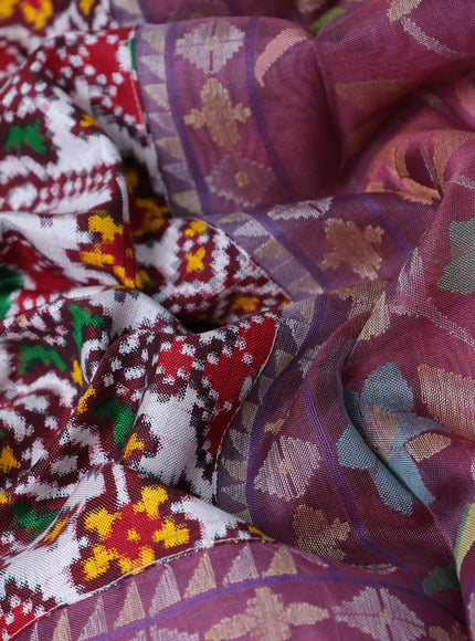 Off White-Lilac Patan Patola Saree