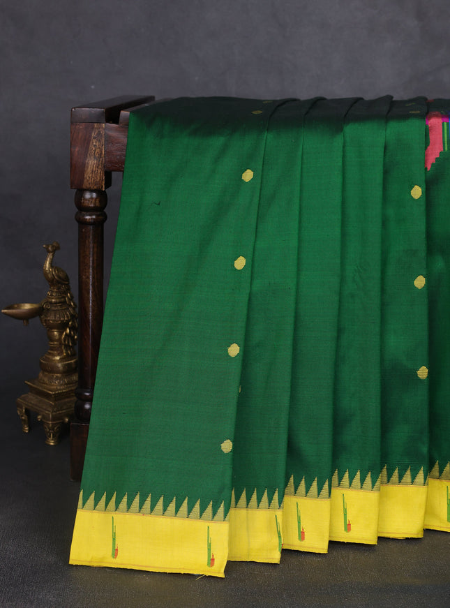 Green-Yellow Pure Paithani Saree
