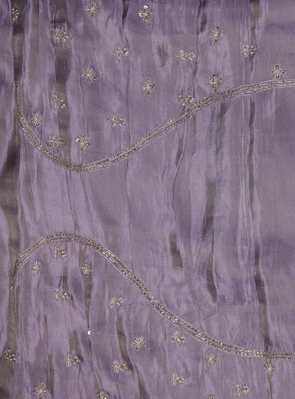 Light Levender Georgette Tissue Embroidery Saree