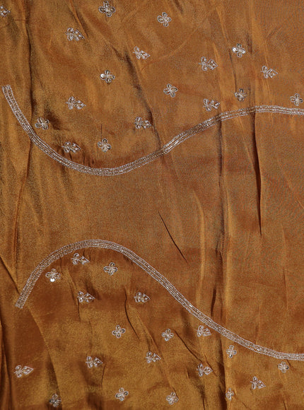 Gold Yellow Georgette Tissue Embroidery Saree