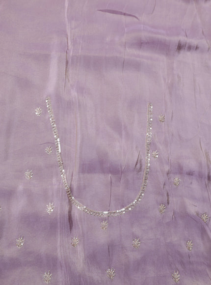Levender Georgette Tissue Embroidery Saree