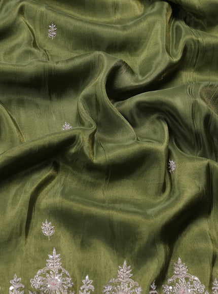 Green Georgette Tissue Embroidery Saree