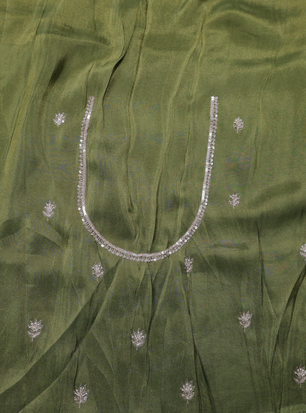 Green Georgette Tissue Embroidery Saree